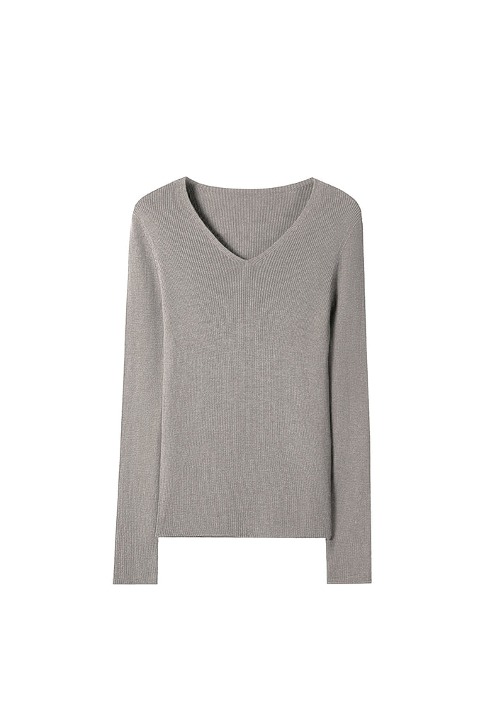 Washable Merino Wool V-Neck Base Layer Slate Grey / L Fibflx