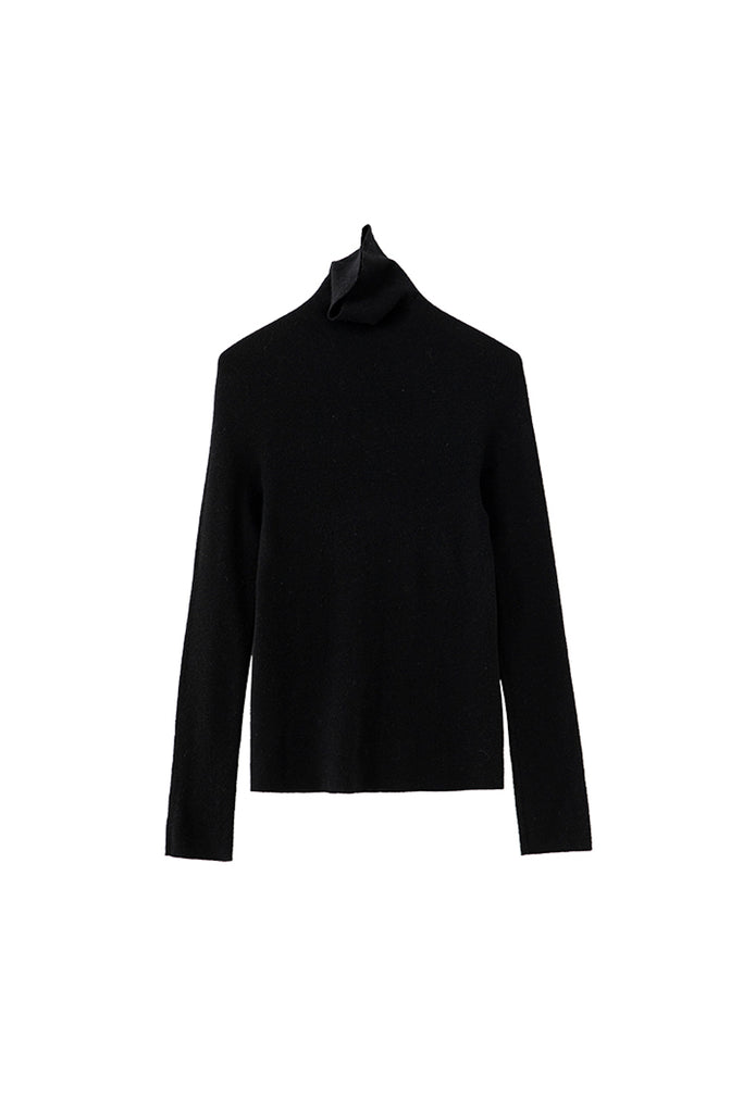 Washable Seamless Cashmere-Silk Turtleneck Sweater  Fibflx