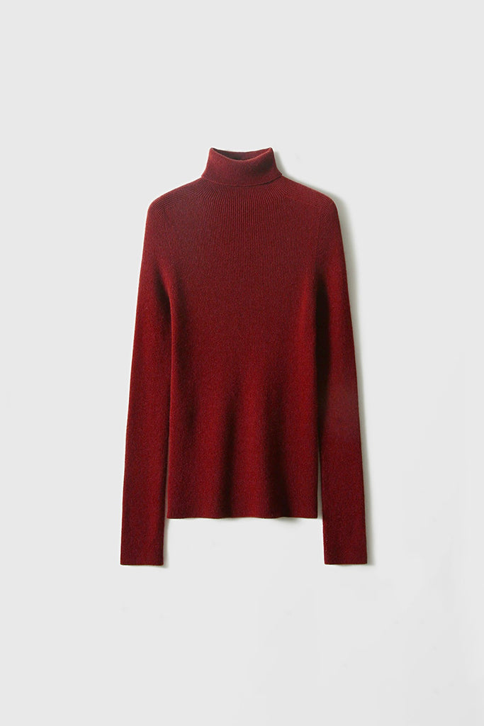 Washable Seamless Cashmere-Silk Turtleneck Sweater  Fibflx