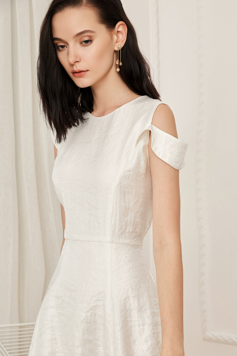 slim fit dress slacks Zapaka Women Elegant Graduation Dress Spaghetti Straps Cotton White A Line Little White Dress, White / US4 main image 1
