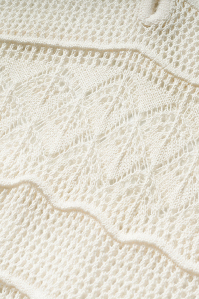 White Crochet V-Neck Sleeveless Midi Dress  Fibflx