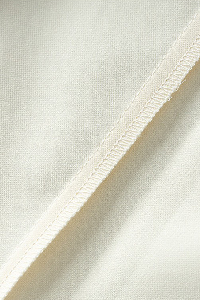 White Lace Sequin Pencil Midi Skirt with Back Slit  Fibflx