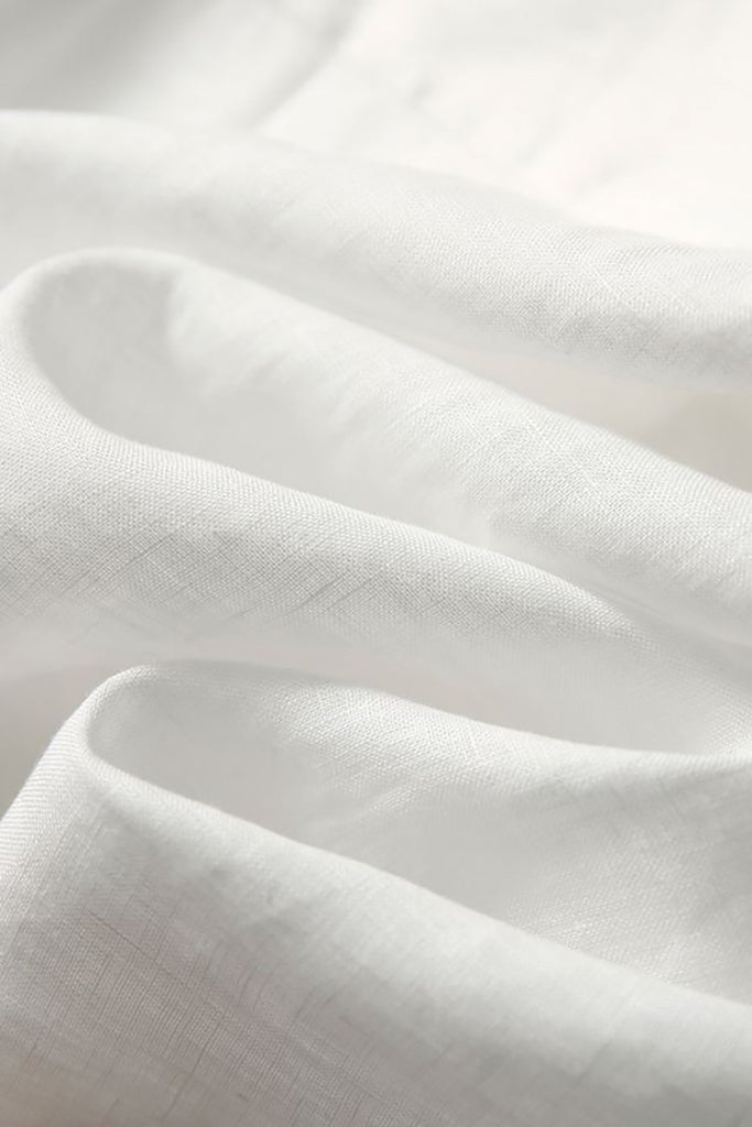 White Linen Embroidery Shirt  Fibflx