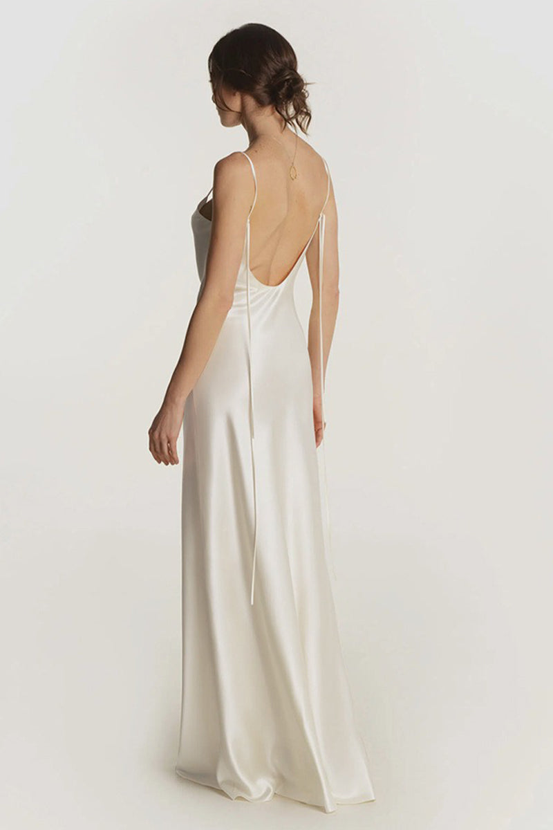backless maxi slip dress White Silk Ivory / S size:14 The upper part without blue bodycon dress Sky Band:XLarge