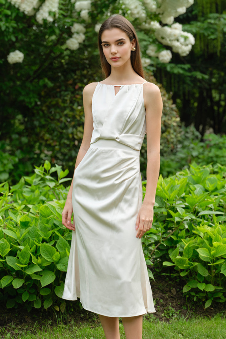 white womens graduation dress white dress for women graduation Ace One-Shoulder White Graduation Dress