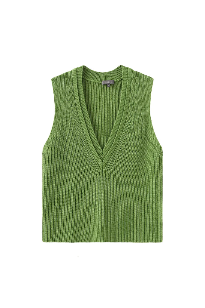 Deep V-Neck Sweater Vest in Wool Blend