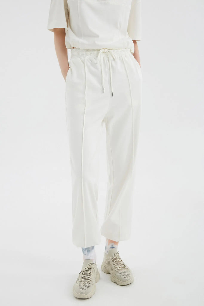 fibflx women's clothes cotton sweatpants matcing set sweatsuit set joggers casual pants white