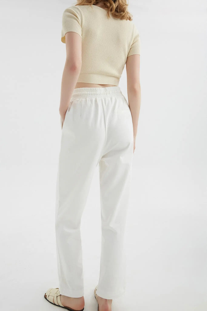 fibflx women's clothes cotton sweatpants matcing set sweatsuit set joggers casual pants white