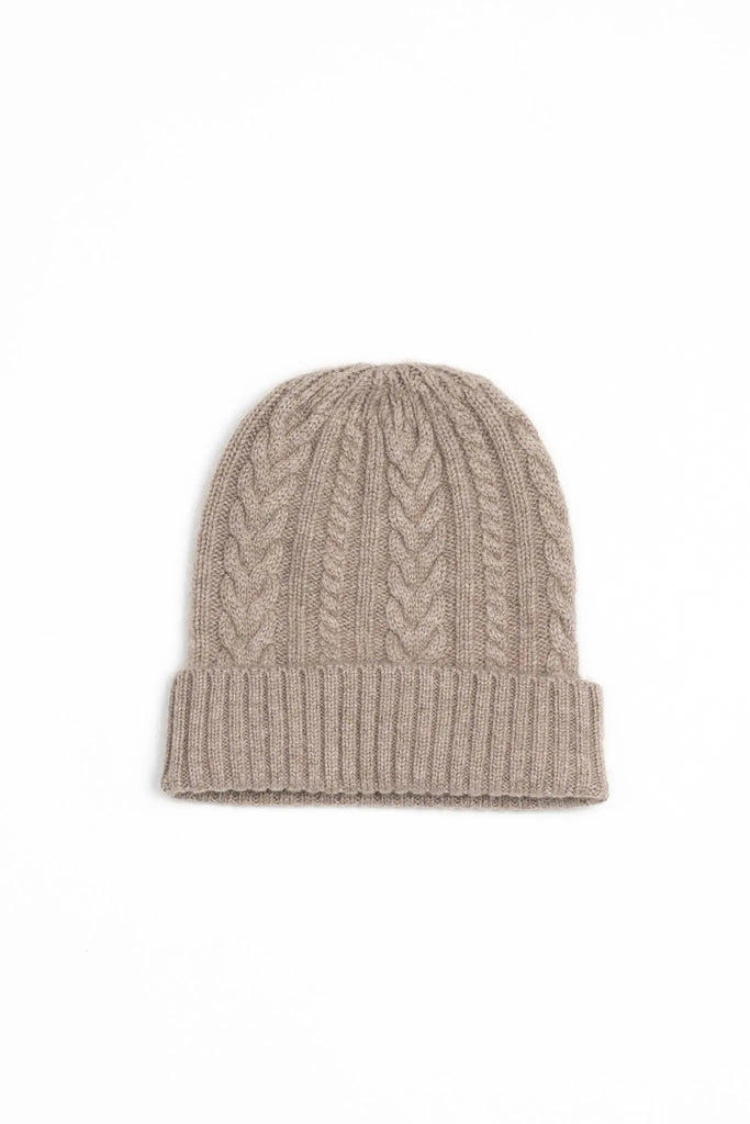 cable knit brown beige beanie sock hat cap winter accessory for women cashmere knit beanie