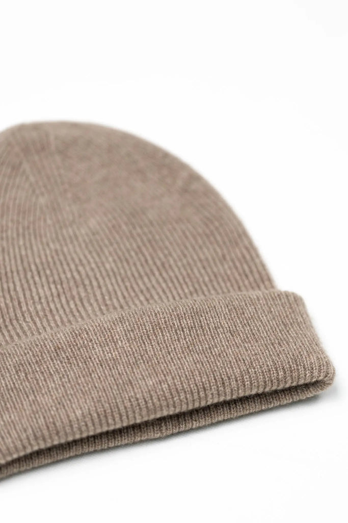 Fifblx women's cashmere knit beanie folded up black