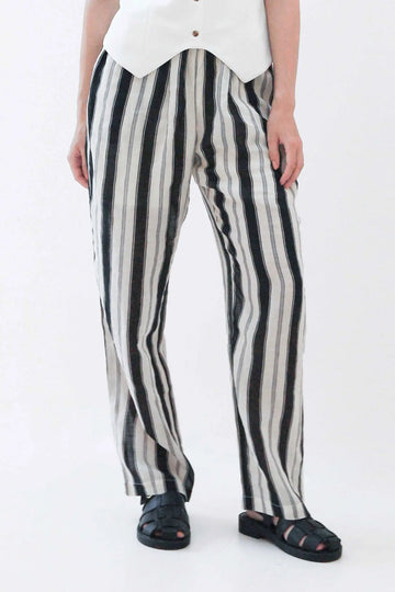 fibflx women's clothes black and white striped pants black and white pull up wide legs