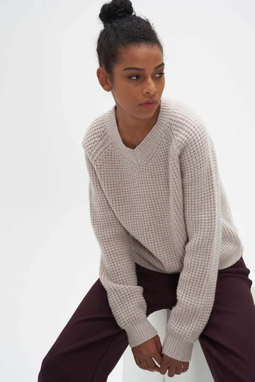 Fibflx Women's Block Stitch Wool Sweater