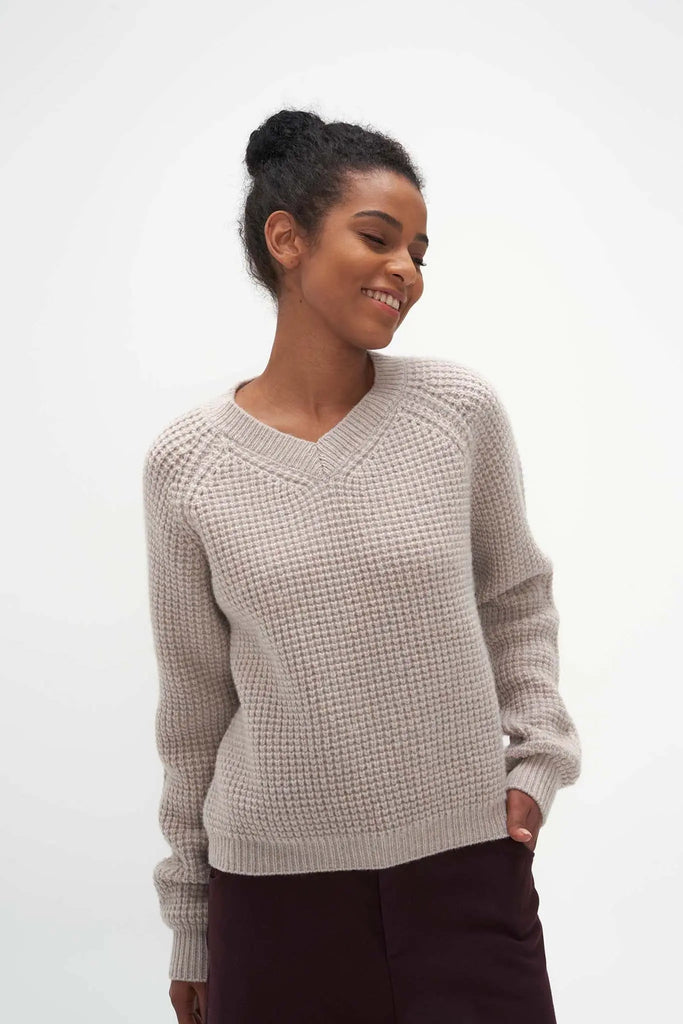 Fibflx Women's Block Stitch Wool Sweater