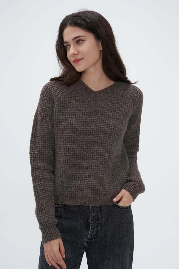 Fibflx Women's Block Stitch Wool Sweater