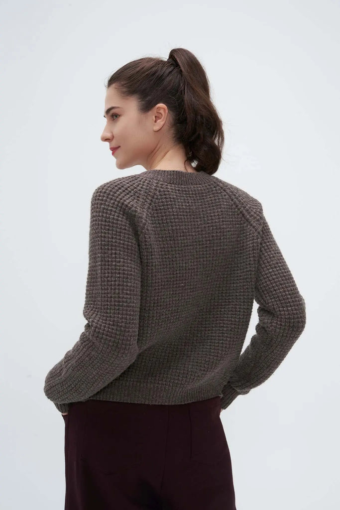 Fibflx Women's Block Stitch Wool Sweater