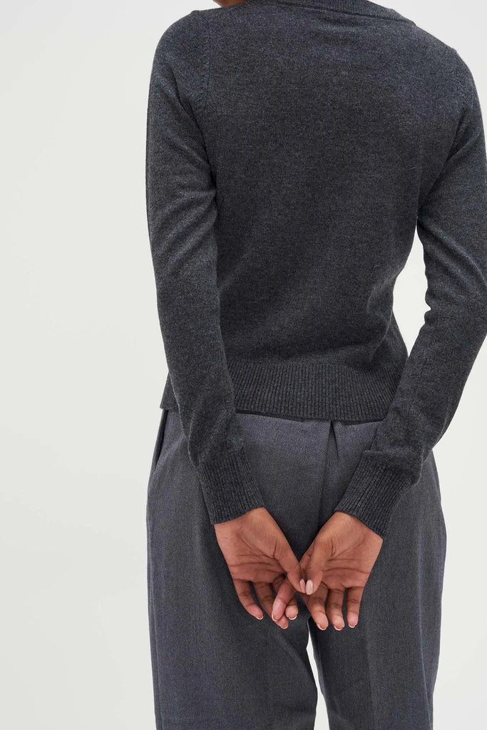 Fibflx Crewneck Cardigan in Cashmere and Wool