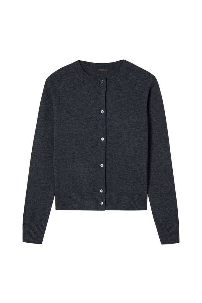 Fibflx Crewneck Cardigan in Cashmere and Wool