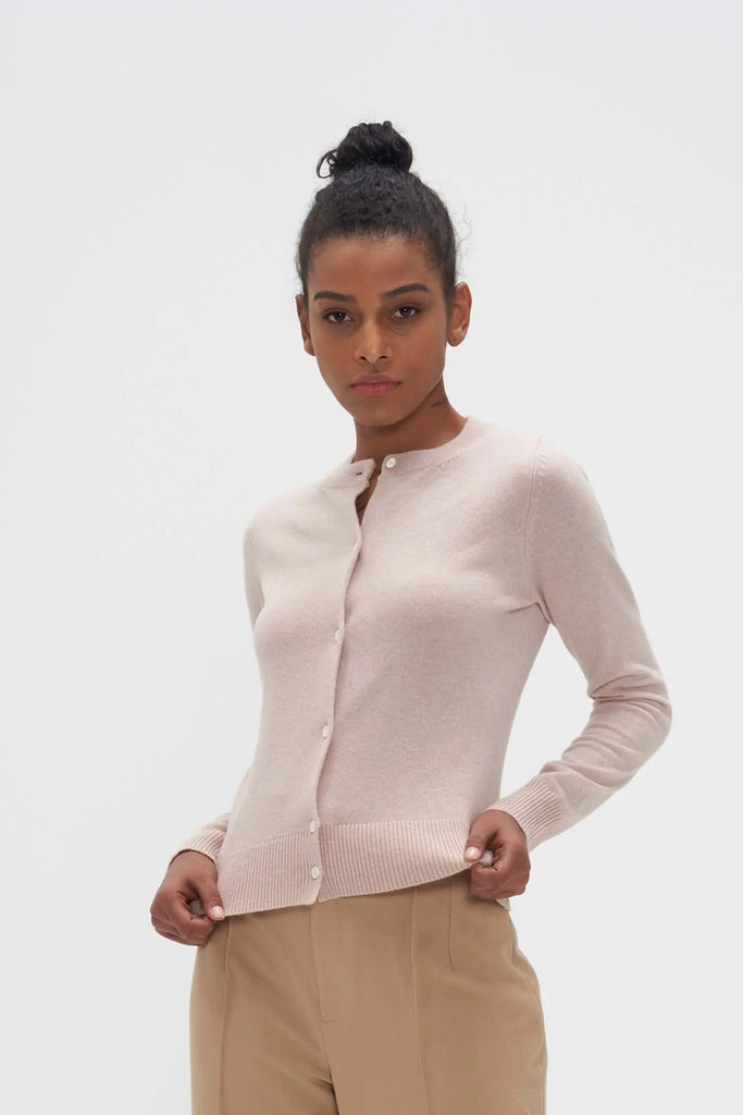 Fibflx Crewneck Cardigan in Cashmere and Wool