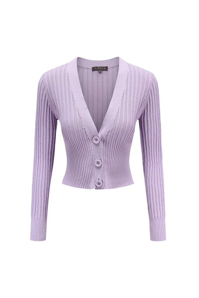 fibflx women's cropped v-neck cardigan deep plunge neckline sweater fall spring winter cotton top purple