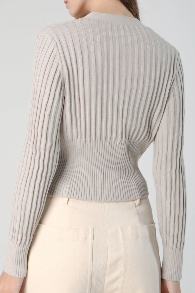 fibflx women's cropped v-neck cardigan deep plunge neckline sweater fall spring winter cotton top beige grey white