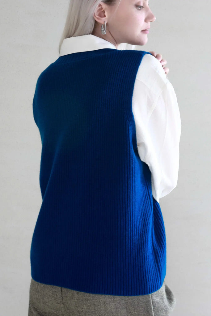 Fibflx women's clothes 100% wool deep v neck sweater vest deep plunge neckline knitted top spring fall winter layering gift white