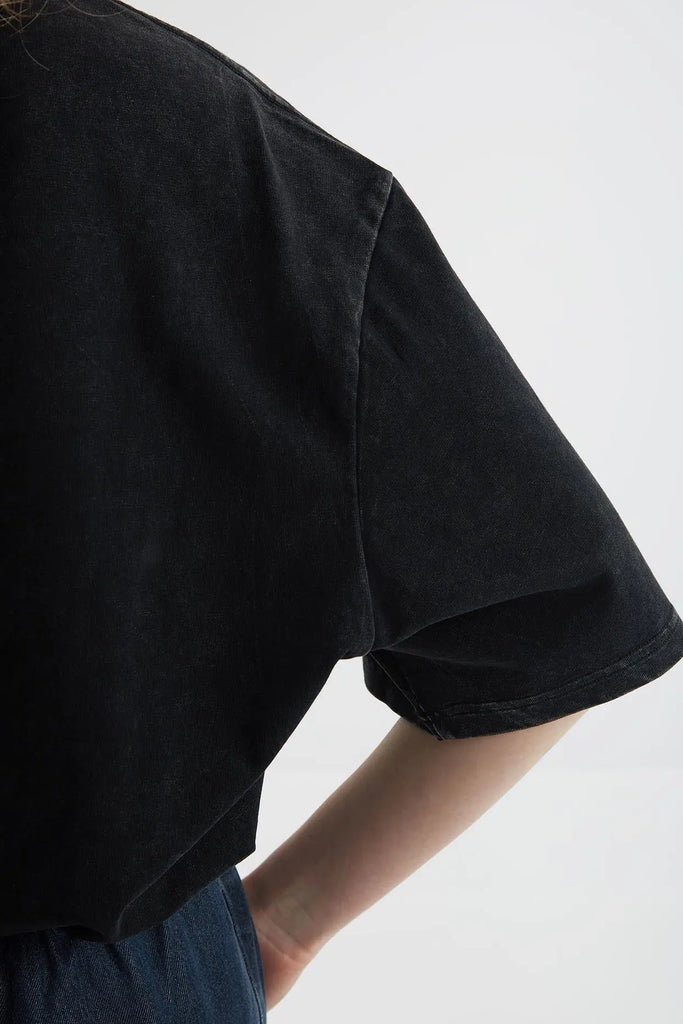 fibflx women's clothes cotton t shirt distressed t shirt oversize unisex shirt black