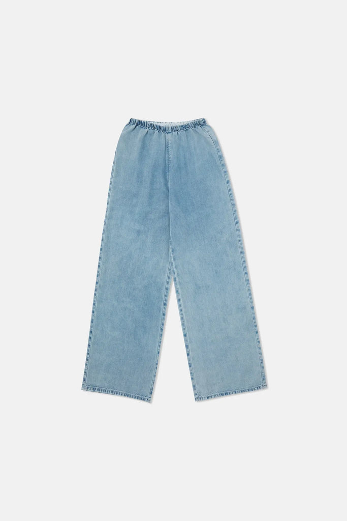 fibflx women's clothes tencel drape wide leg pants straight fit blue