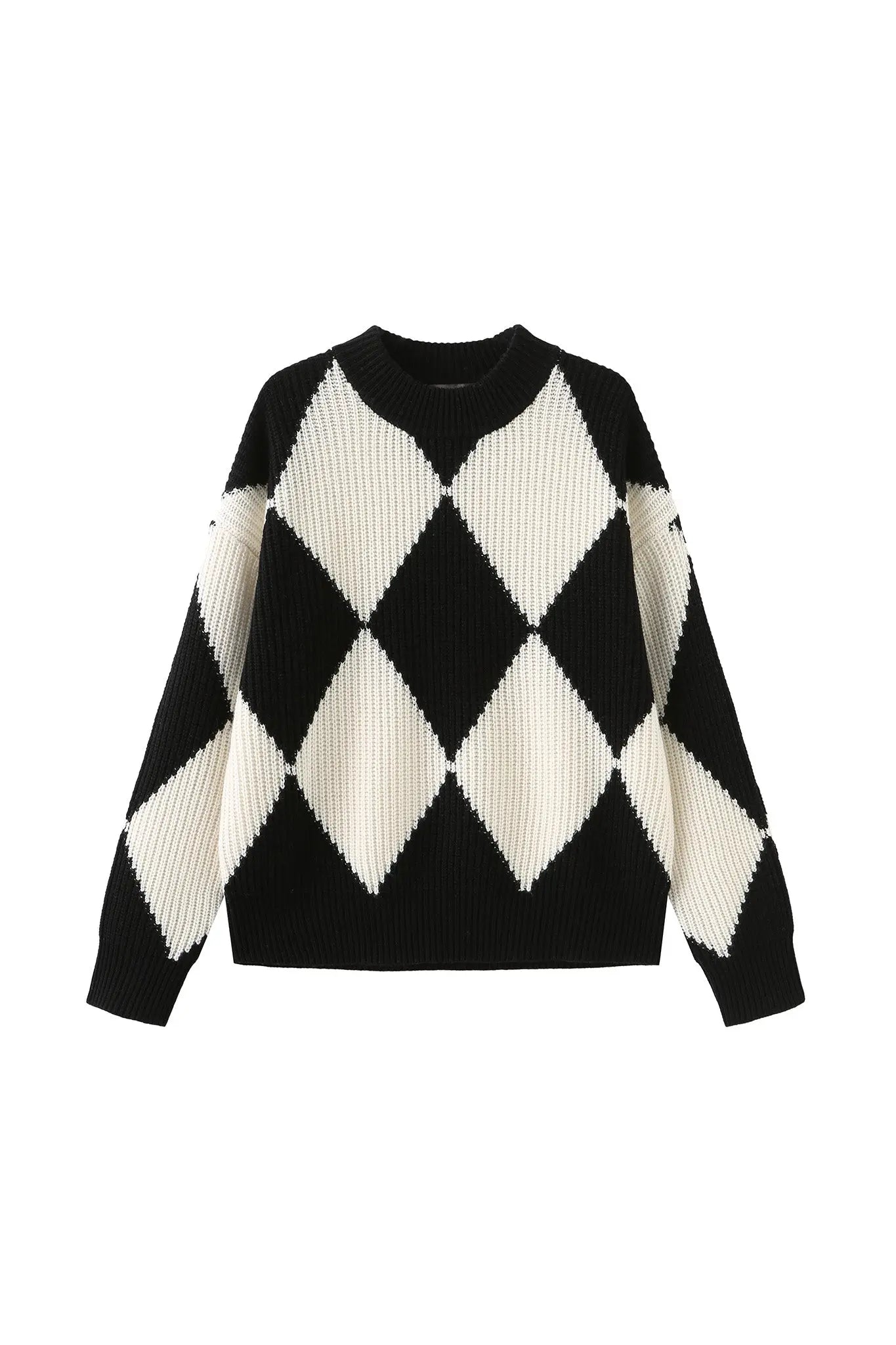 Fibflx Women's Harlequin Sweater in Wool and Cashmere