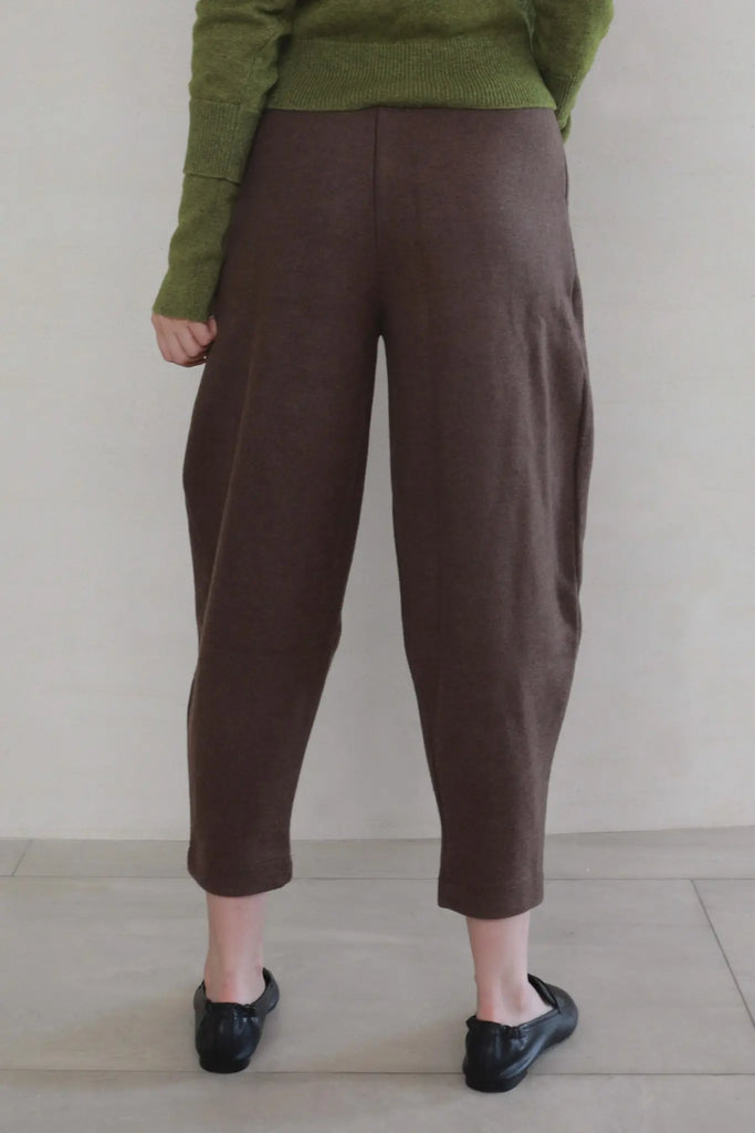 Fibflx women's clothes warm winter pants high waist carrot pants brown 