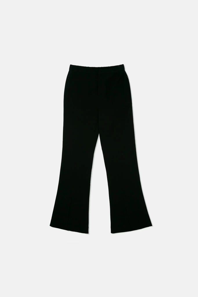 fibflx women's clothes high waist flare pants black triacetate