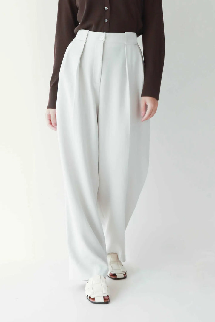 fibflx women's clothes high waisted button pants wide legs white casual dress pants