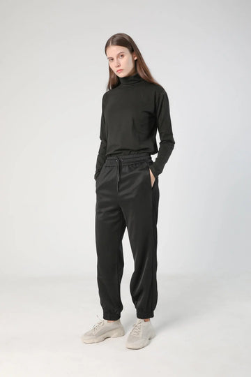 fibflx women's long sleeve turtleneck shirt cotton slim fit black