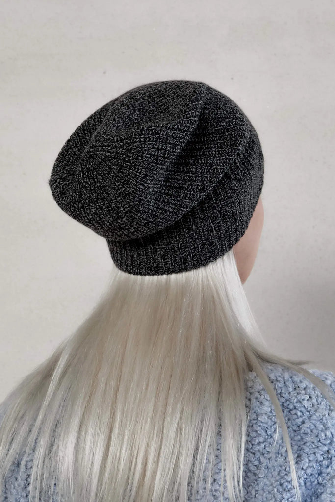 Merino Wool Knit Beanie Grey
