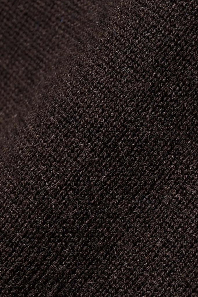 Merino Wool Mock Neck Sweater Brown