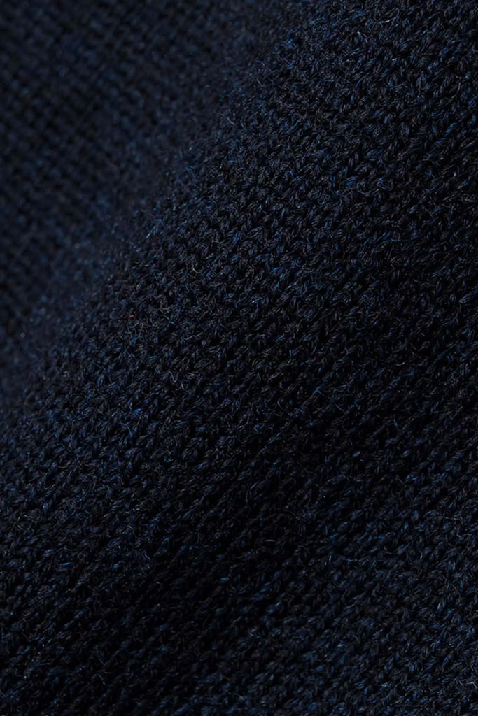 Merino Wool Mock Neck Sweater Navy