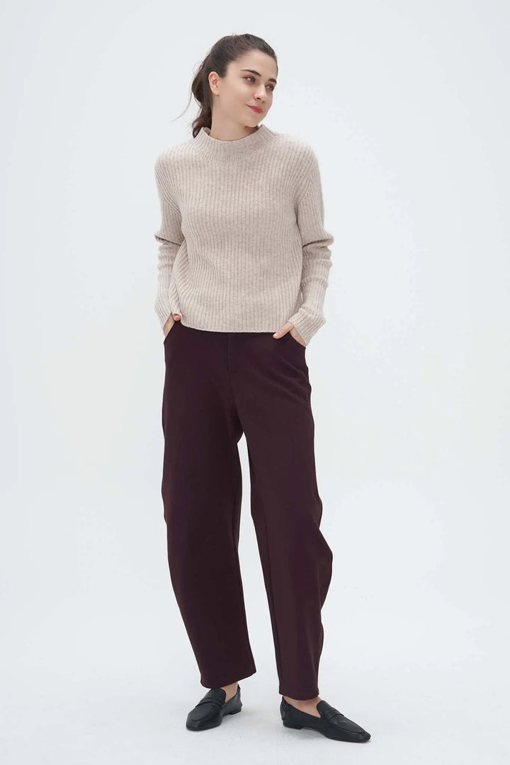 Fibflx Women's Mock Neck Sweater in Cashmere and Wool