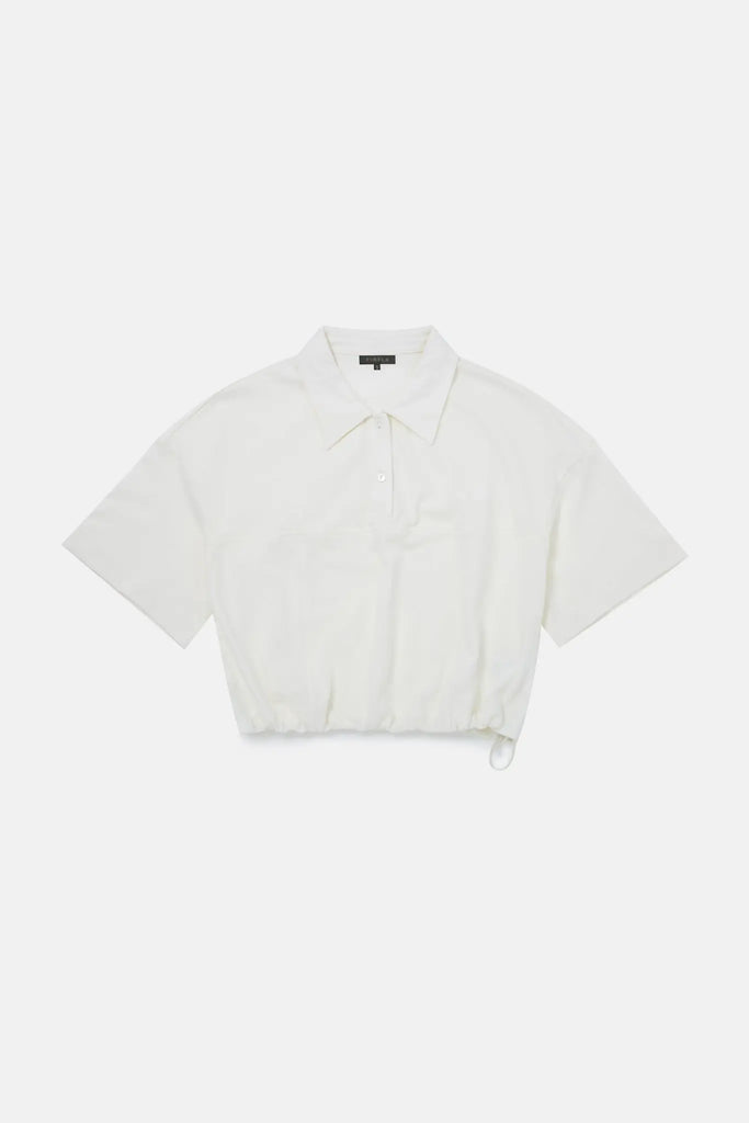 fibflx women's clothes polo collar crop top short sleeve shirt cotton t shirt matching set sweatsuit white