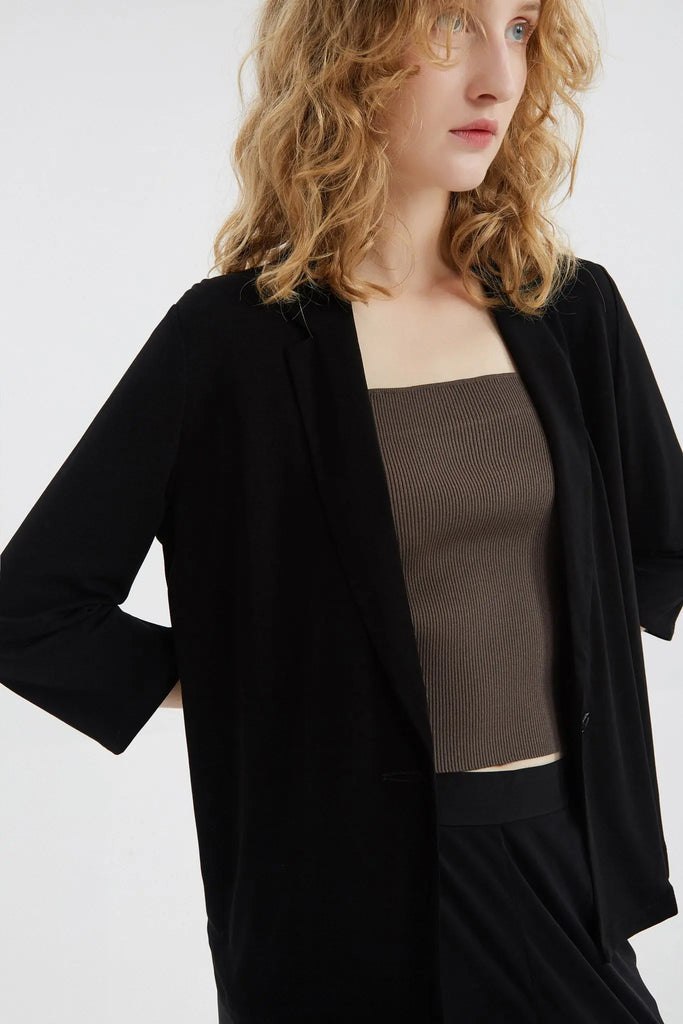 fibflx women's clothes spring summer fall silk blazer black