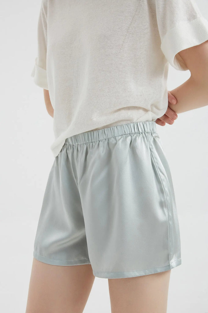 fibflx women's clothes silk shorts pyjamas set lounge set matching set loungewear light blue
