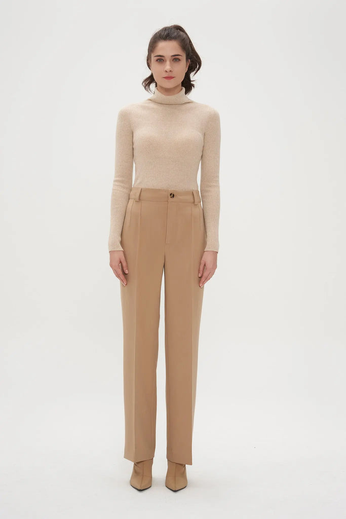 Fibflx Women's Slim Cashmere Turtleneck Sweater