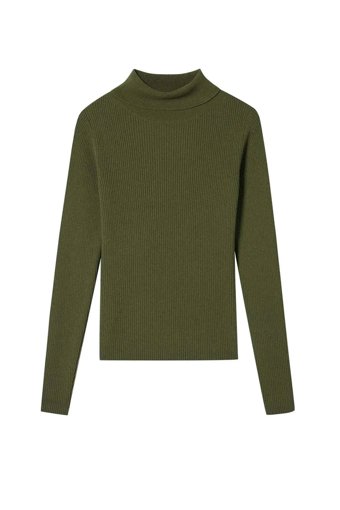Fibflx Women's Slim Turtleneck Sweater in Cashmere and Wool