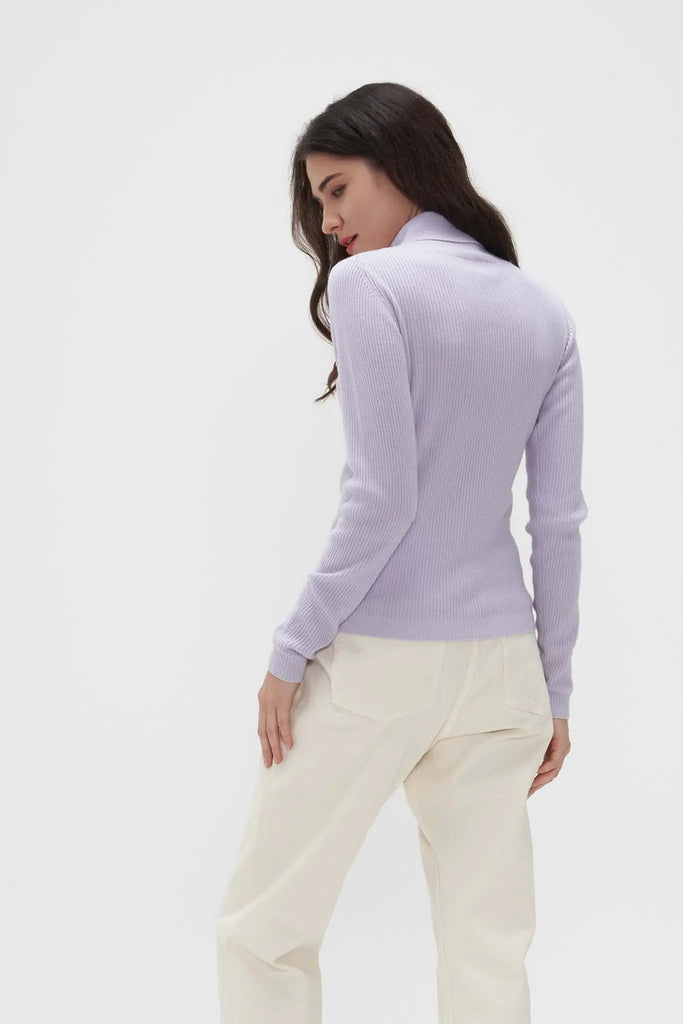 Fibflx Women's Slim Turtleneck Sweater in Cashmere and Wool