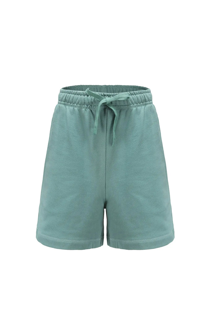 fibflx women's clothes sweat shorts terry cotton drawstring pull up work out shorts casual green