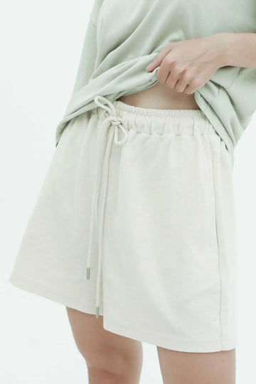 fibflx women's clothes terry cloth cotton shorts drawstring workout pull up shorts white 